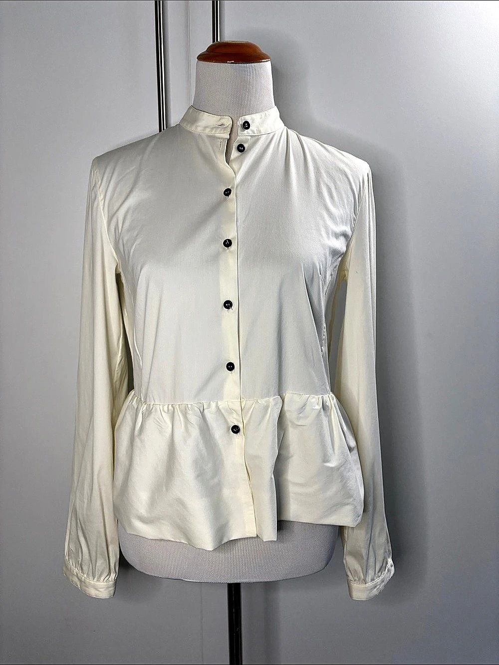 Piazza Sempione Ruffle Waist Blouse in Ivory Like New size S